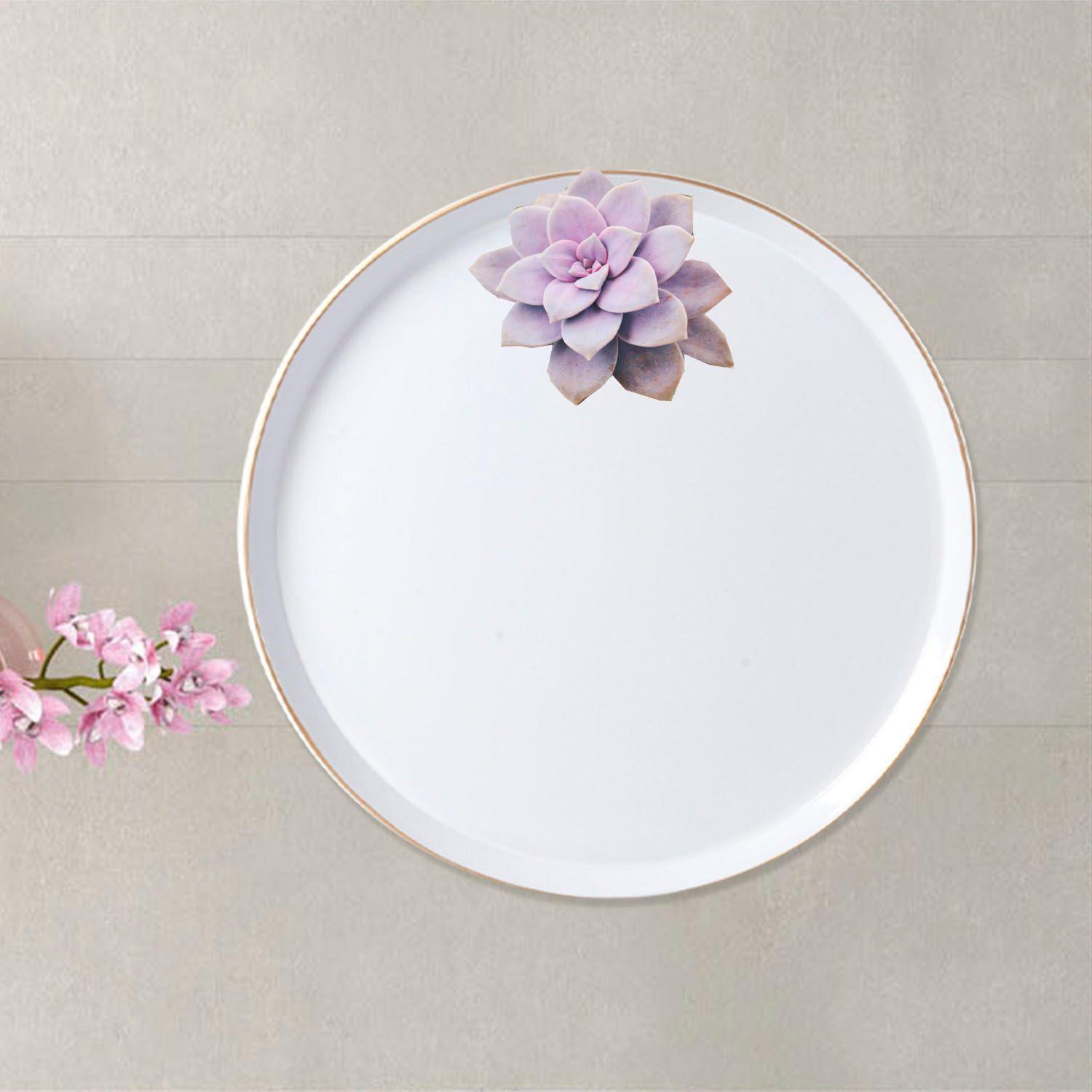 Bandeja Decorativa Mesina Circular Blanca-3