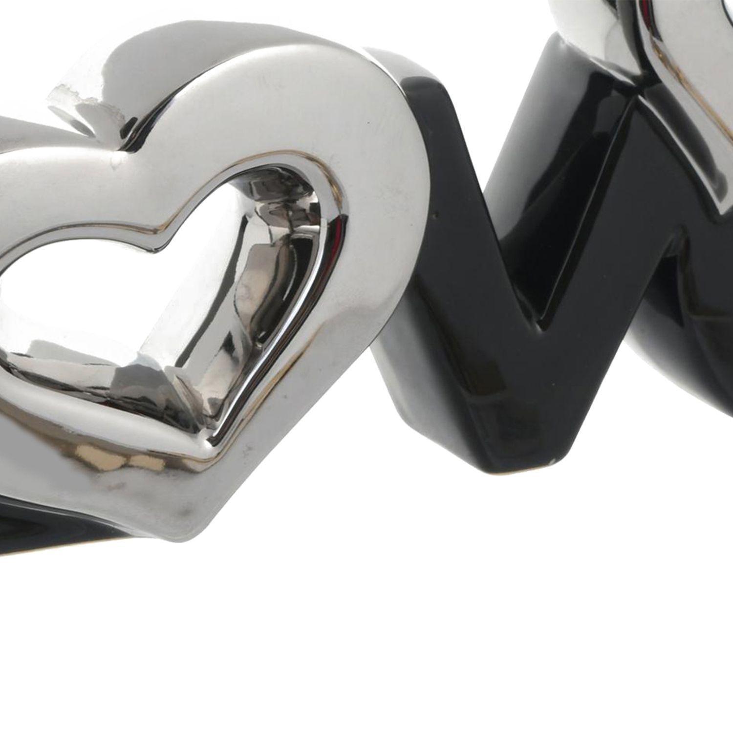 Figura Decorativa Love Black Silver-2
