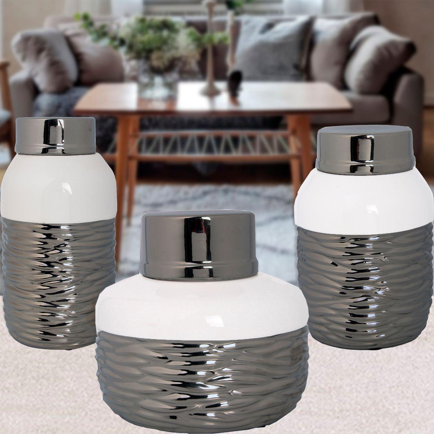 Anfora Decorativa Marsella Silver Ancha-4