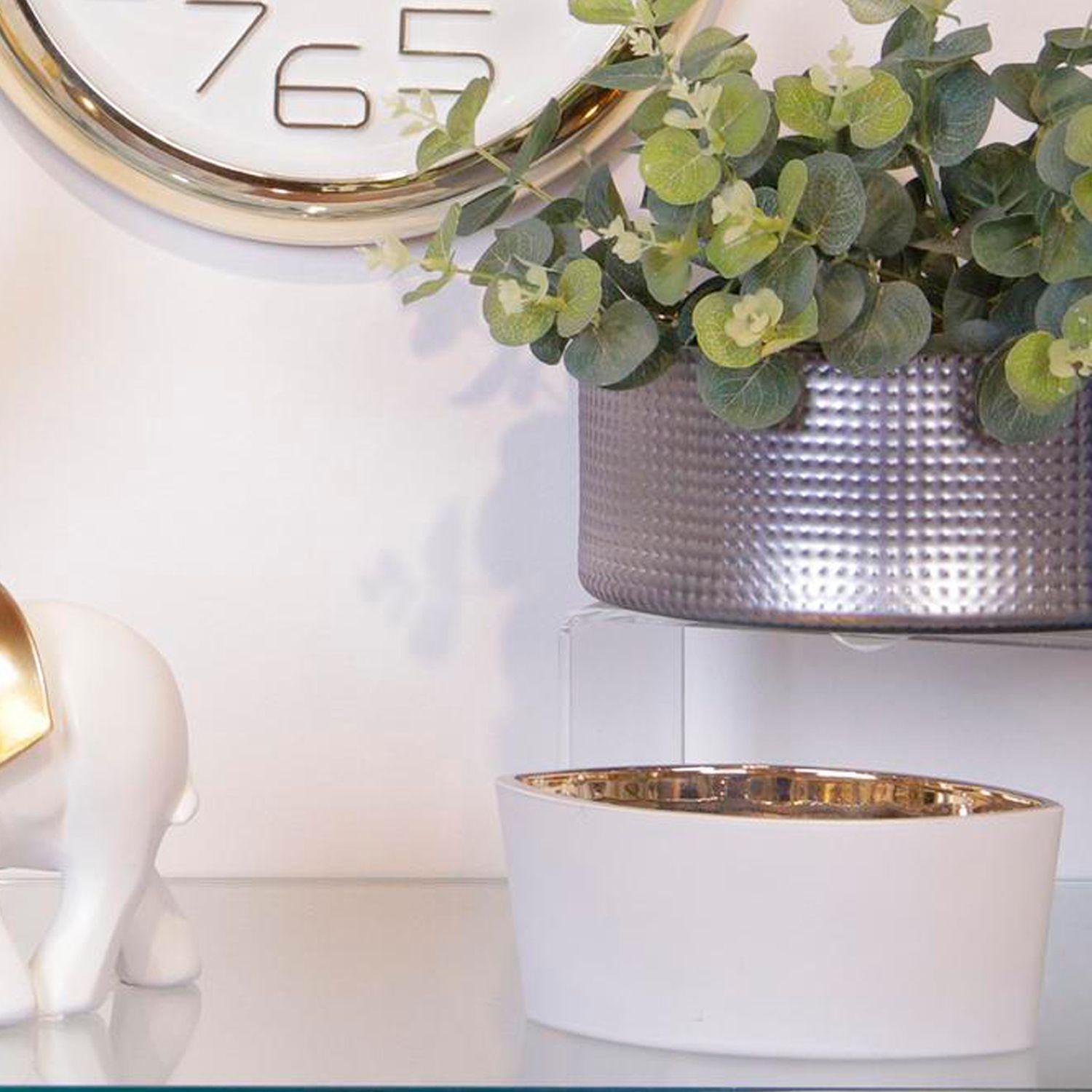 Centro de Mesa Decorativo Austria Ovalada Gris-3