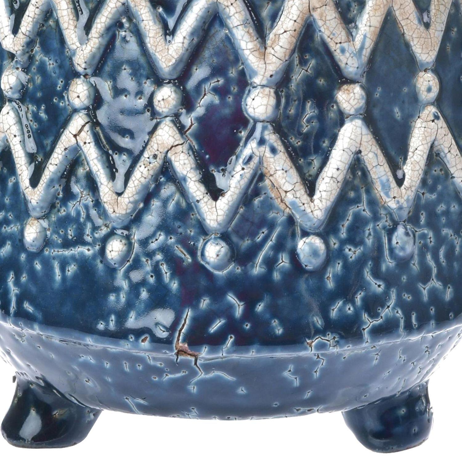 Maceta Decorativa Turin Azul Ancho-2