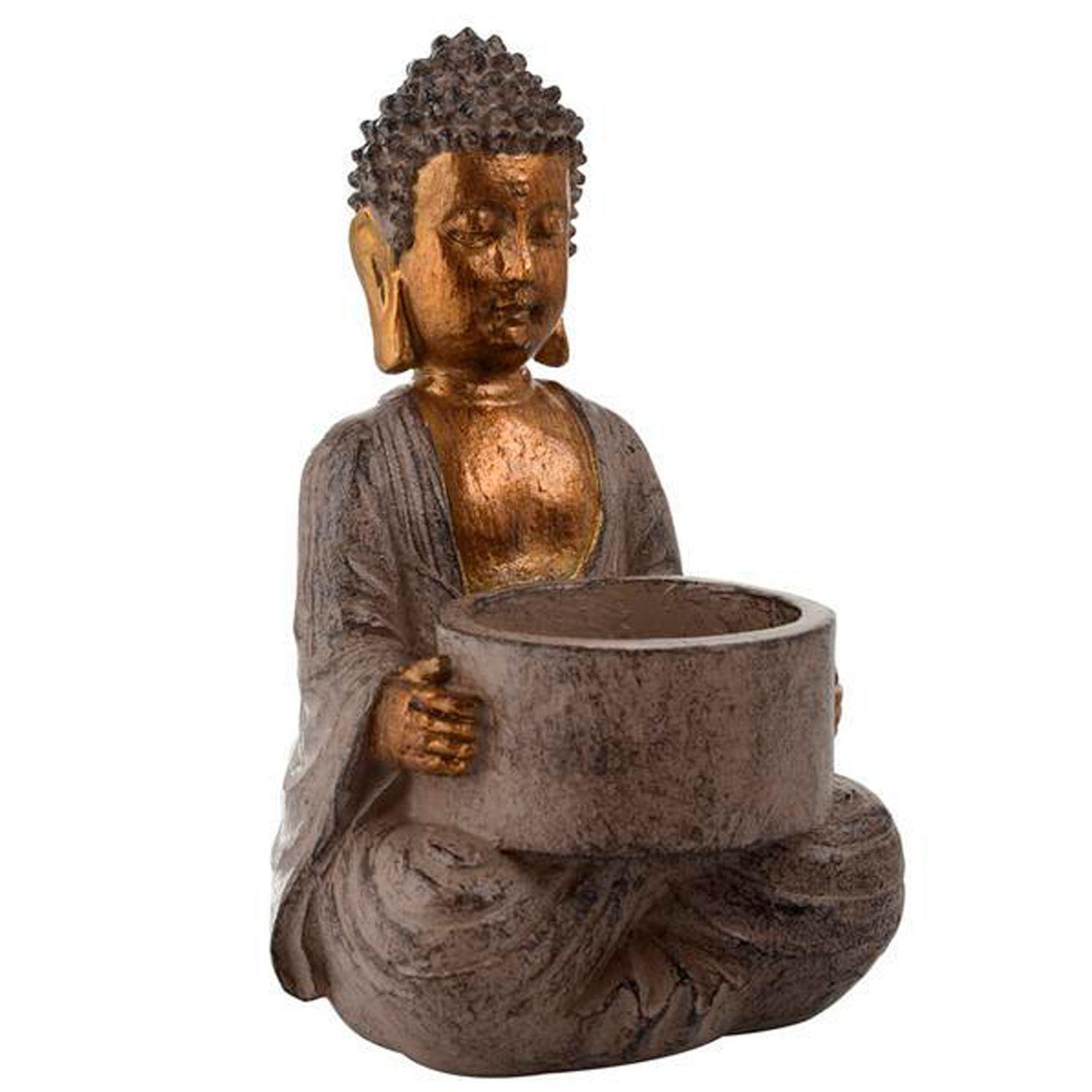 Portavela Decorativo Buda Gold-2