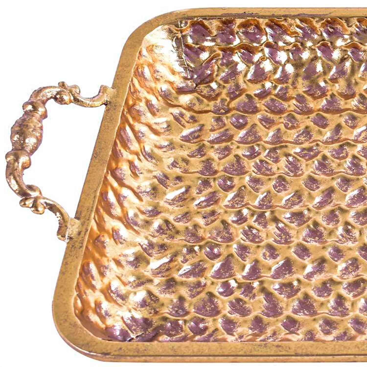 Centro de Mesa Decorativo Cosenza Rectangular Gold-2