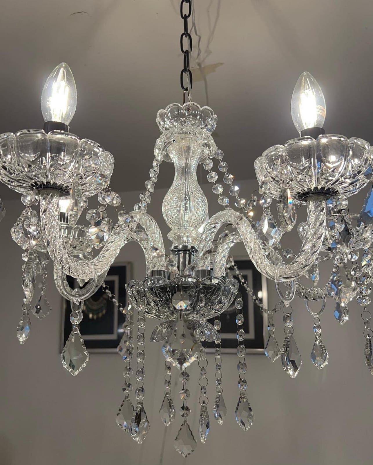 Lámpara Chandelier de Cristal 5 Luces-5