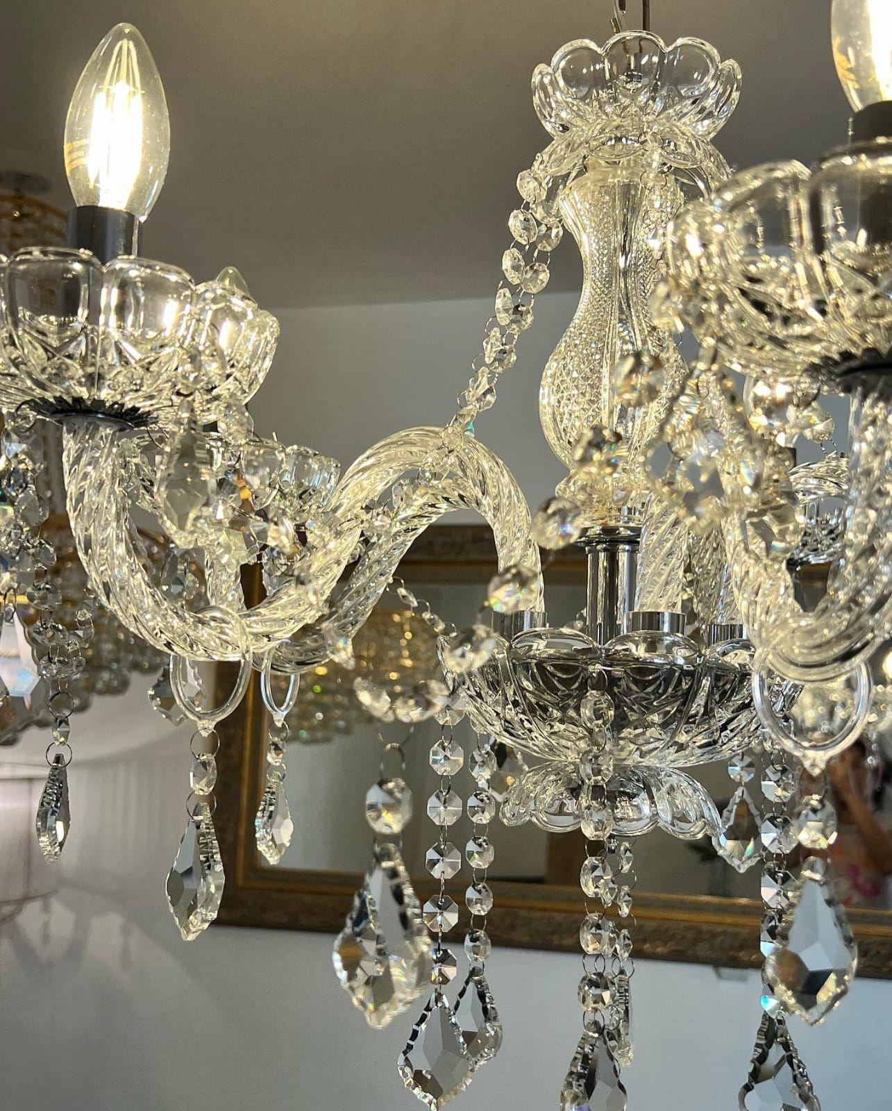 Lámpara Chandelier de Cristal 5 Luces-2