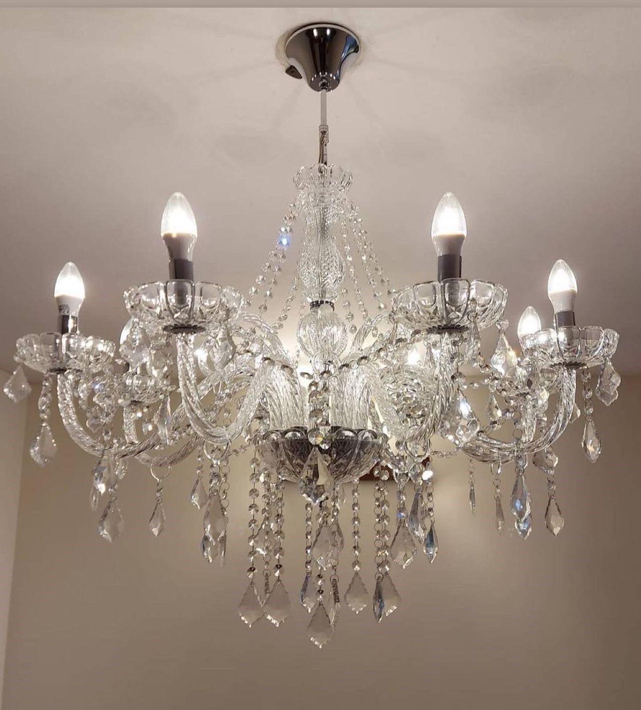 Lámpara Chandelier de Cristal 8 Luces-2