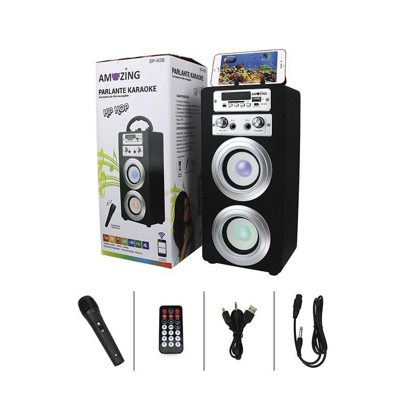 Parlante bluetooth karaoke HIP-HOP. Negro-3