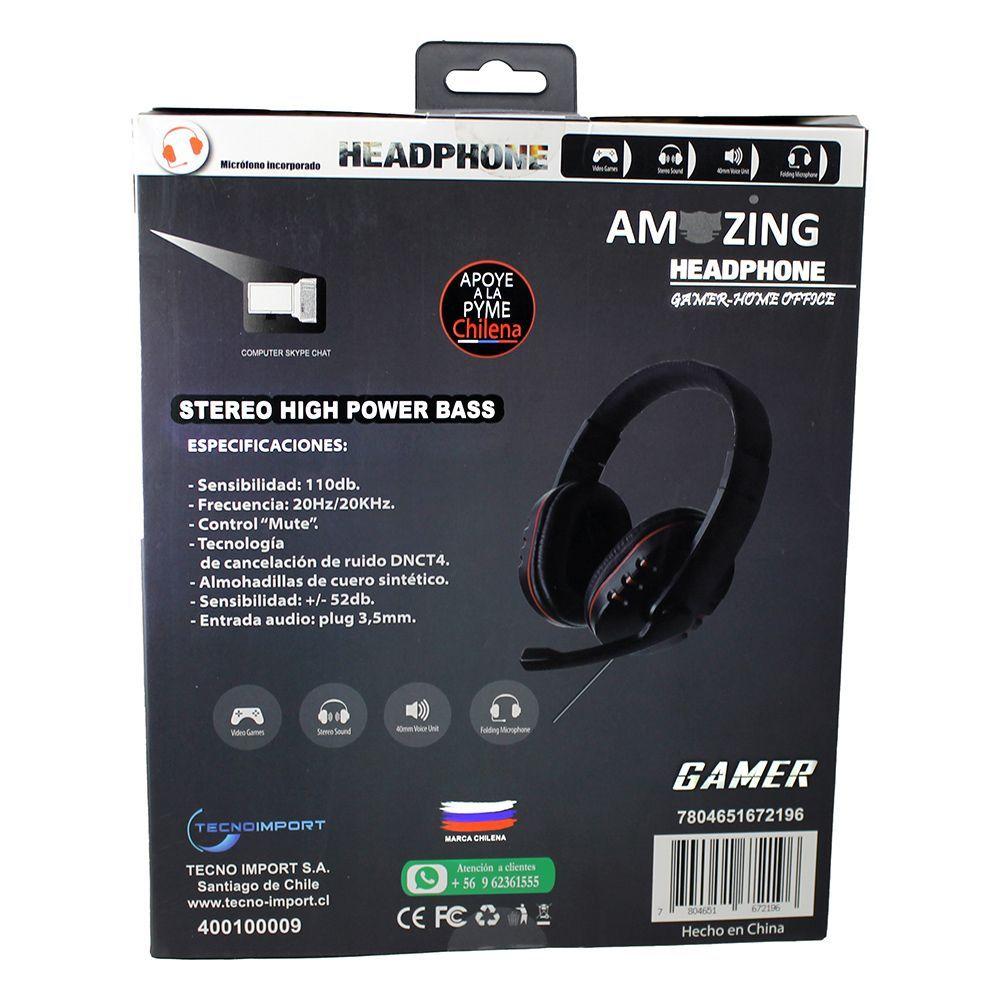 Audífono Gamer con micrófono. Para Videojuegos-3