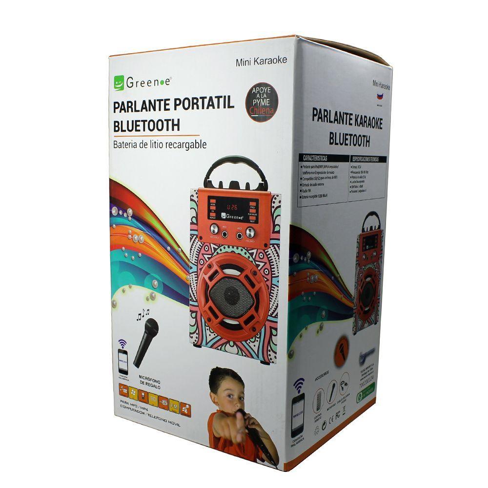 Parlante Bluetooth mini karaoke Mandala rojo-1