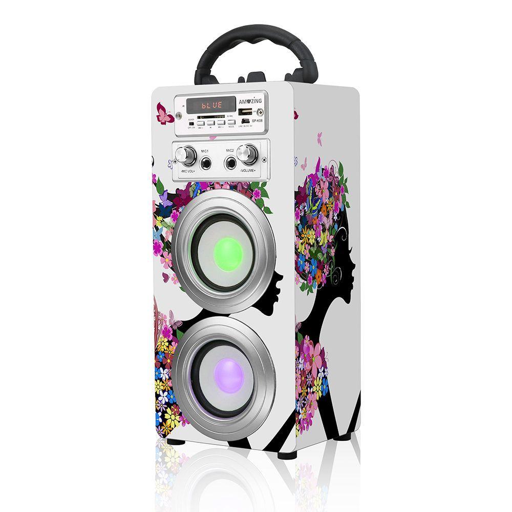 Parlante Bluetooth karaoke HIP-HOP. Floral-2