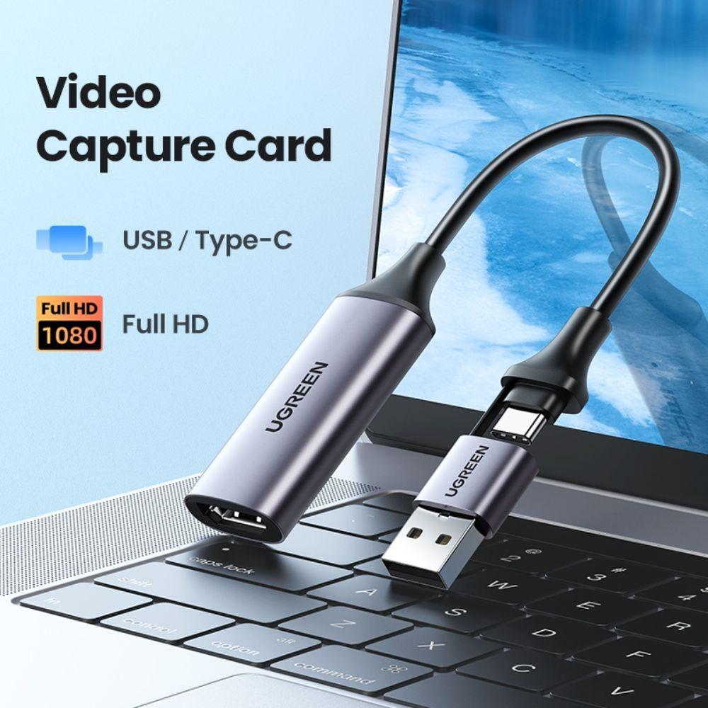 CAPTURADORA DE VIDEO HDMI 4K/60HZ / USB-C + ADAPTADOR USB-A 1080P/30HZ UGREEN CM489-2