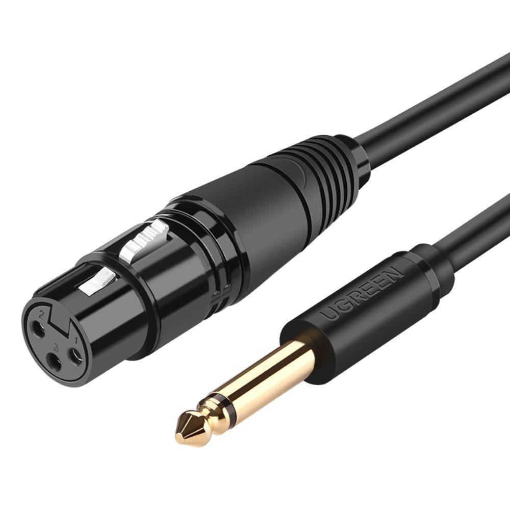 CABLE DE AUDIO M/H PLUG 6.3MM/XLR 2M BLINDADO NEGRO UGREEN AV131-1