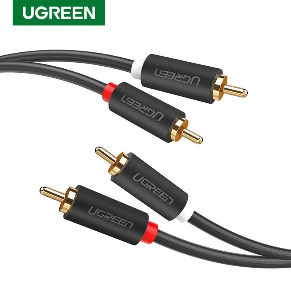 CABLE DE AUDIO M/M 2RCA/2RCA 3M NEGRO UGREEN AV104-1