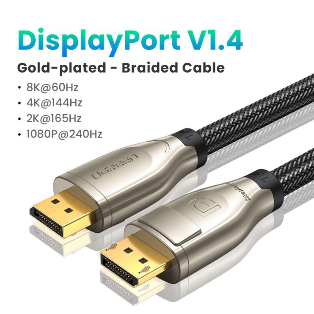 CABLE DISPLAYPORT 1.4 M/M 2M (8K/60HZ) BLINDADO UGREEN DP112-1