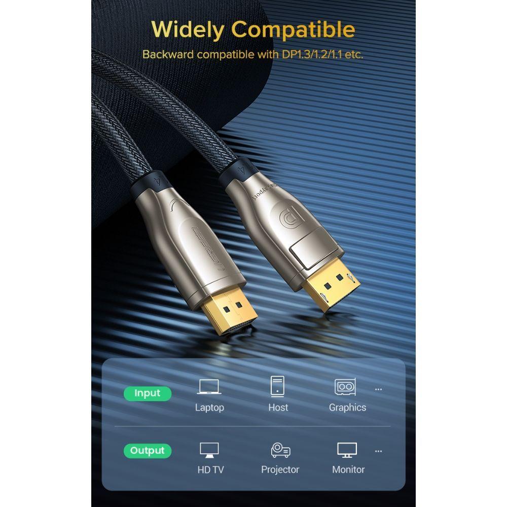 CABLE DISPLAYPORT 1.4 M/M 2M (8K/60HZ) BLINDADO UGREEN DP112-2