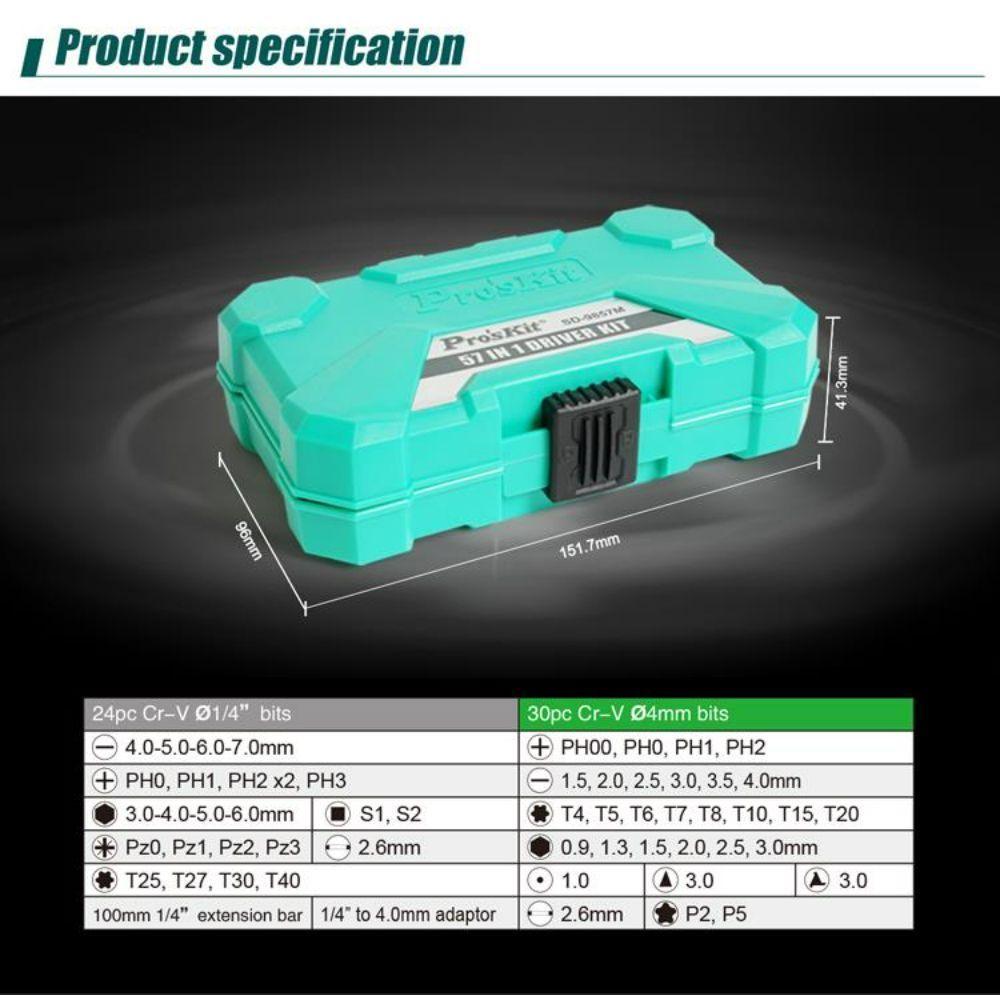 PROKITS SD-9857TM  KIT DE HERRAMIENTAS 57 EN 1-2