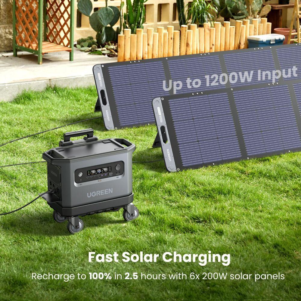 UGREEN ESTACIÓN DE ENERGÍA PORTÁTIL 2048WH 40AH/ CARGA SOLAR 1200W MAX / SALIDA AC 2300WX4 GS1200-2