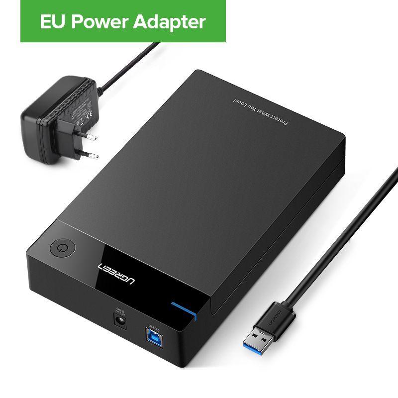 COFRE 3.0 DISCO DURO 3.5/25INCH USB-B 3.0 / USB-A 16TB MAX NEGRO UGREEN US222-3