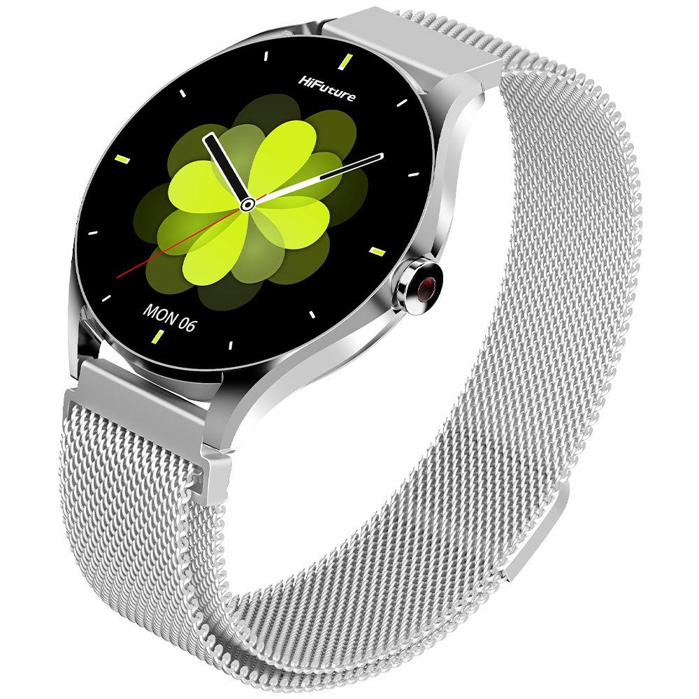 SMARTWATCH AURA2 METALICO SILVER WATERPROOF PANTALLA 1.32 PULGADAS AMOLED HIFUTURE HSSW18SL-0