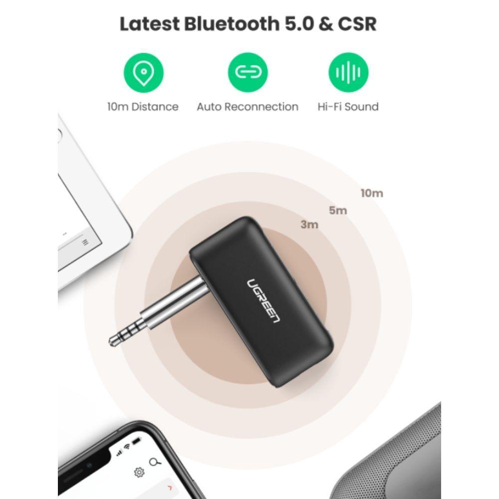 RECEPTOR AUDIO PLUG 3.5MM BLUETOOTH 5.0 RECARGABLE UGREEN CM276-2