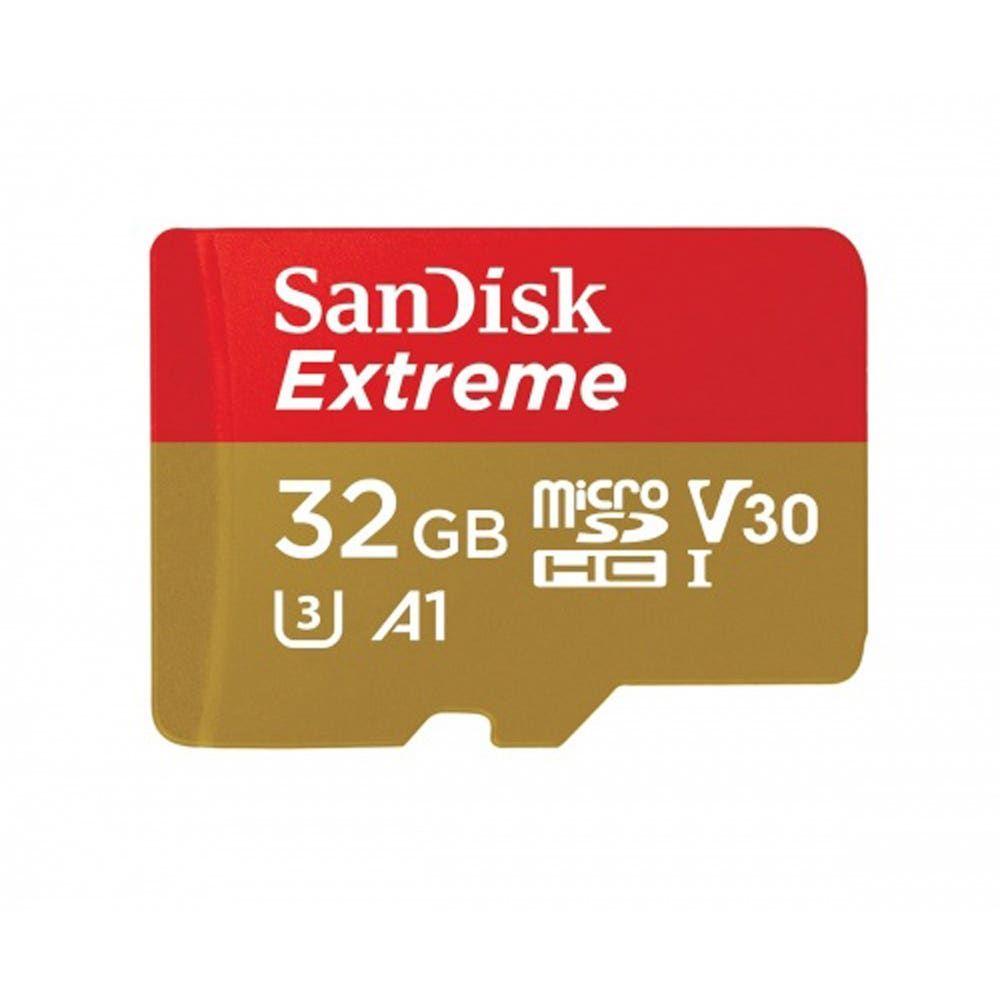 TARJETA DE MEMORIA MICRO SD 32GB EXTREME 100MB/s UHS-I U3 A1 ADAP SD SANDISK SDSQXAF-032G-GN6AA-0