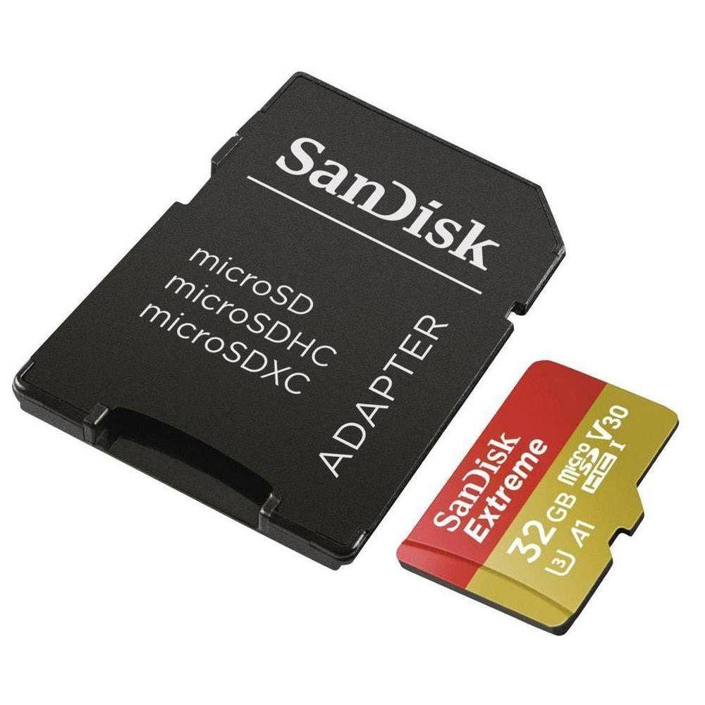 TARJETA DE MEMORIA MICRO SD 32GB EXTREME 100MB/s UHS-I U3 A1 ADAP SD SANDISK SDSQXAF-032G-GN6AA-2
