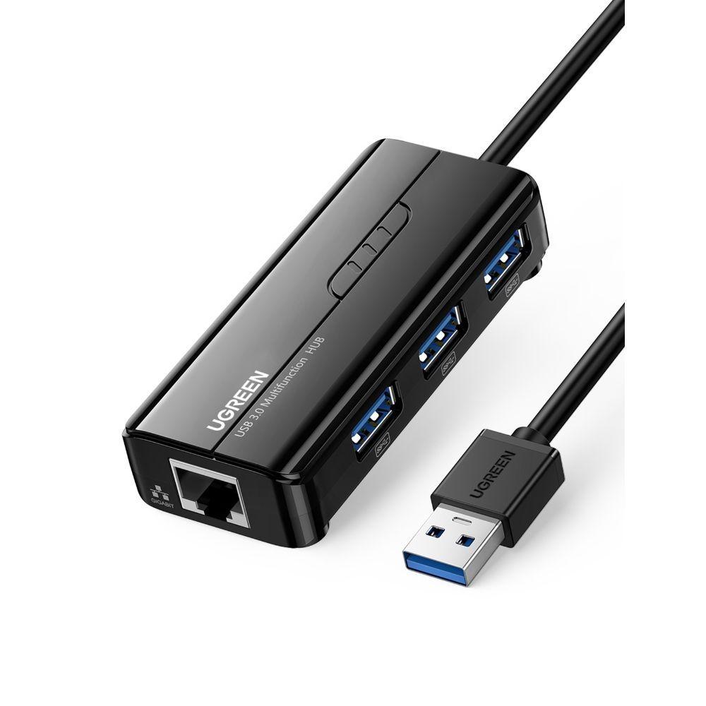 HUB USB-A 3.0 / 3USB-A 3.0 + RJ45 GIGABIT NEGRO UGREEN 20265-0