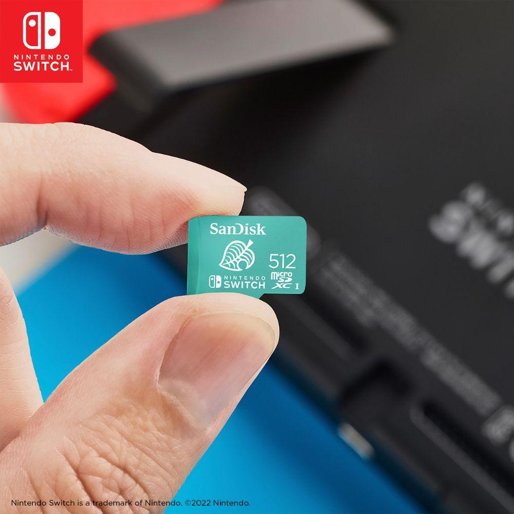 TARJETA DE MEMORIA MICRO SD 512GB NINTENDO SWITCH UHS-I U3 SANDISK SDSQXAO-512G-GNCZN-2