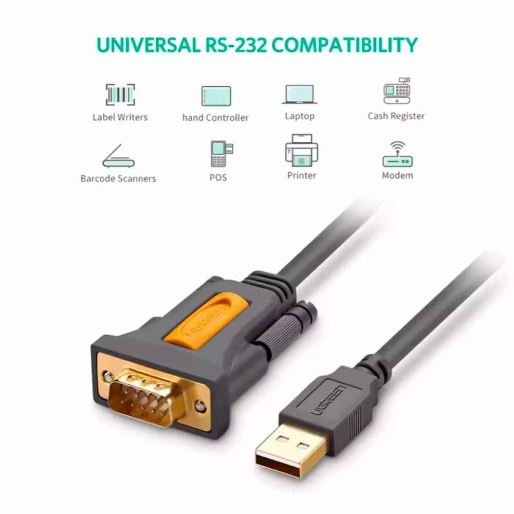 CABLE USB-A 2.0 MACHO / DB9 RS232 MACHO SERIAL 2M UGREEN CR104-3
