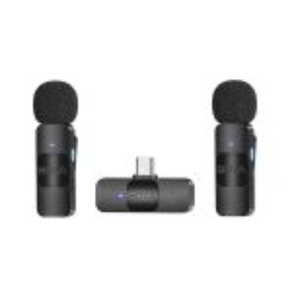 MICROFONO INALAMBRICO DOBLE ULTRA COMPACTO Y PORTABLE 2.4GHZ CONECTOR USB-2