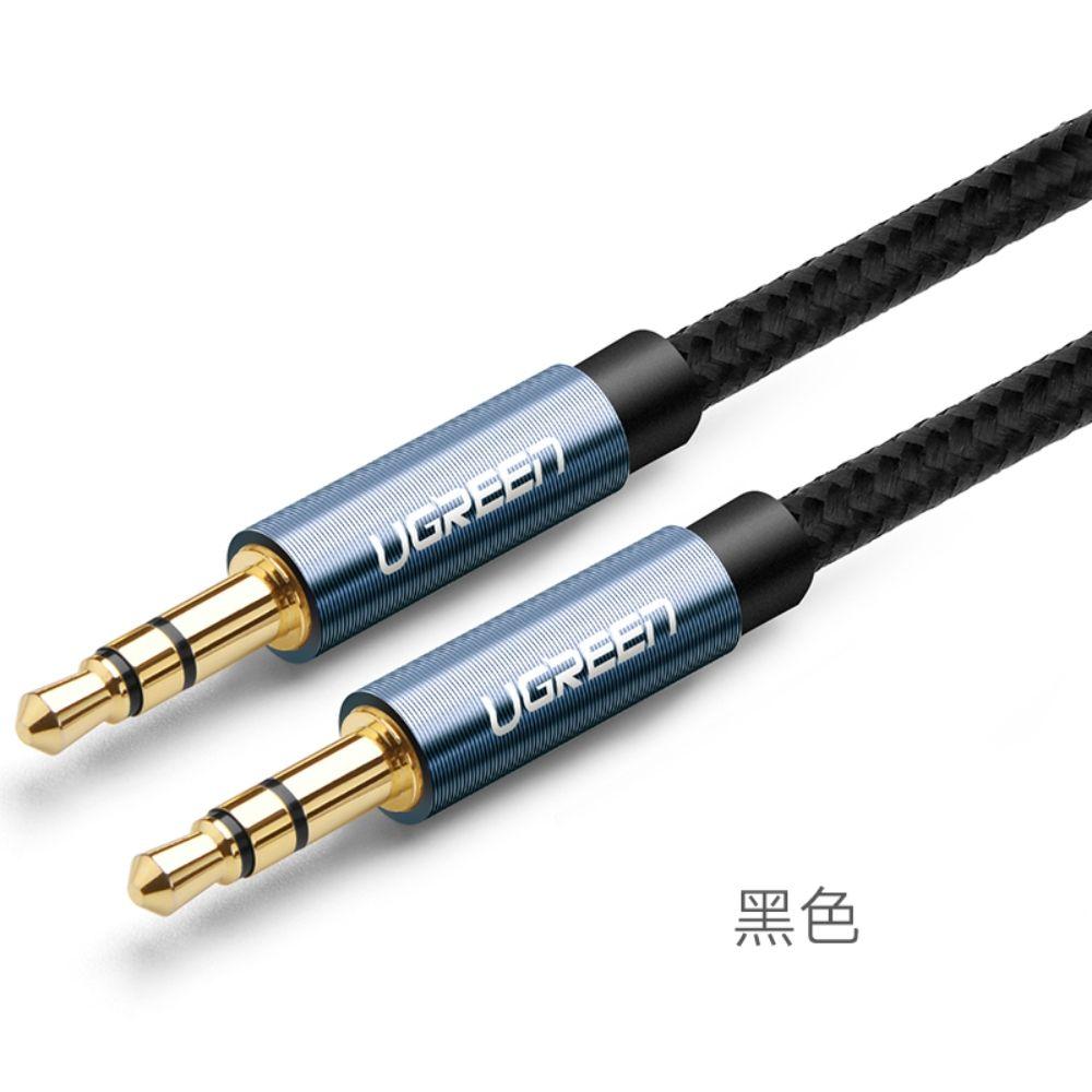 CABLE AUDIO AUXILIAR PLUG 3.5MM M/M TRENZADO 2M AZUL UGREEN AV112-0