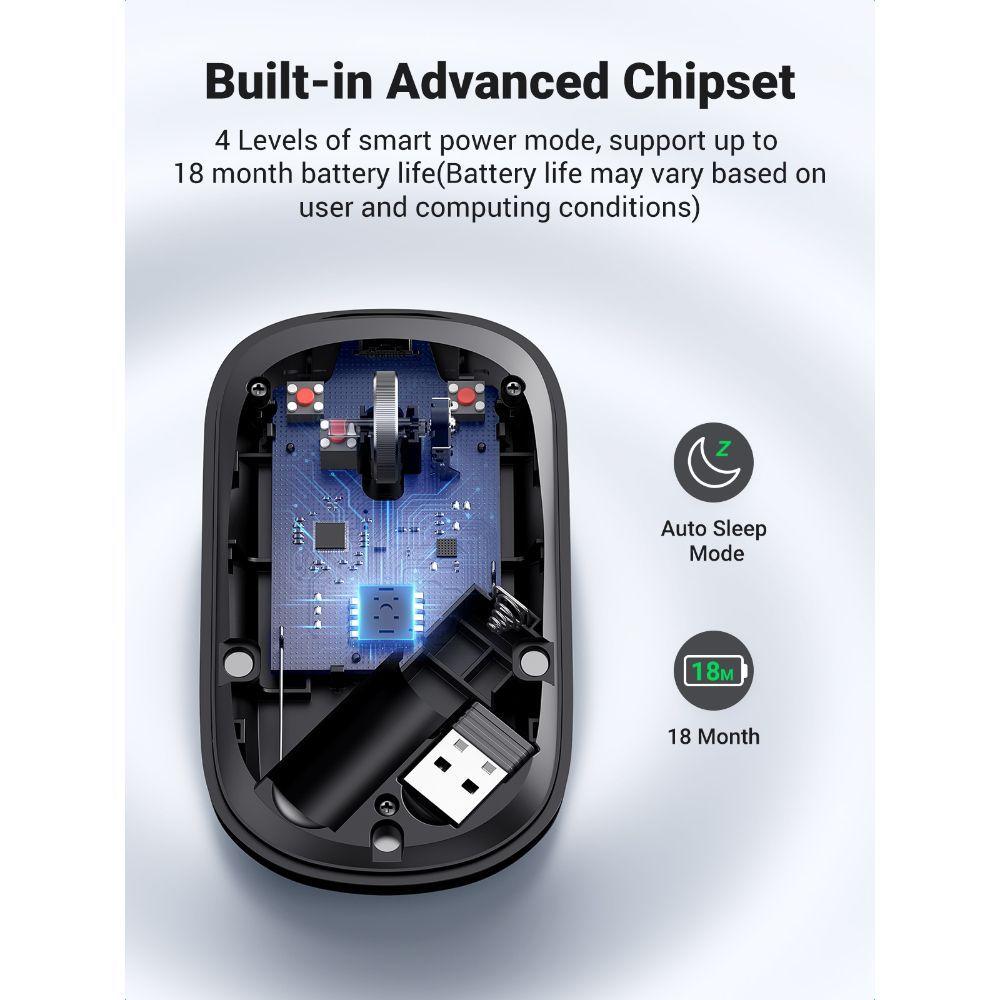 MOUSE INALAMBRICO ULTRA-SLIM GRIS OSCURO UGREEN MU001-3