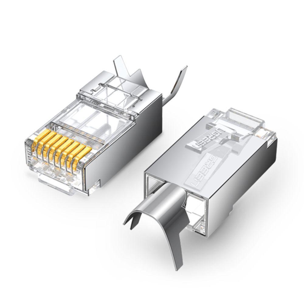 CONECTOR RJ-45 BLINDADO 10UN (BAG) CAT6A 1000MBPS UGREEN NW123-0