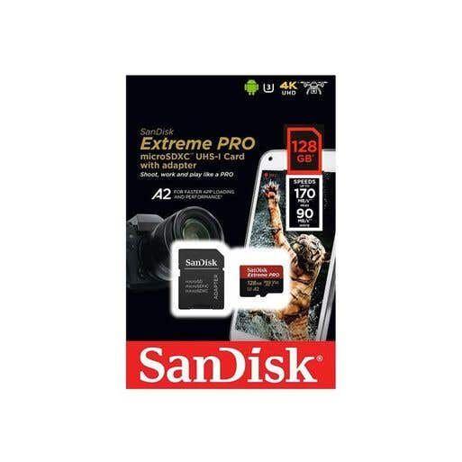TARJETA DE MEMORIA MICRO SD 128GB EXTREME PRO 200MB/s UHS-I U3 A2 ADAP SD SANDISK SDSQXCD-128G-GN6MA-1
