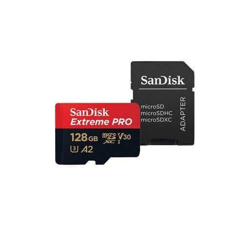 TARJETA DE MEMORIA MICRO SD 128GB EXTREME PRO 200MB/s UHS-I U3 A2 ADAP SD SANDISK SDSQXCD-128G-GN6MA-2