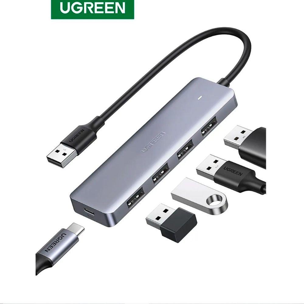 HUB USB-A / 4 USB-A 3.0 +(POWERPORT) ALUMINIO UGREEN CM219-1