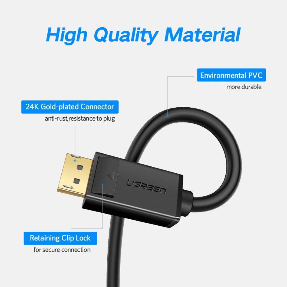 CABLE DISPLAYPORT 1.2 M/M (4K/60HZ) O ( 2K/144HZ) 5M UGREEN DP102-1