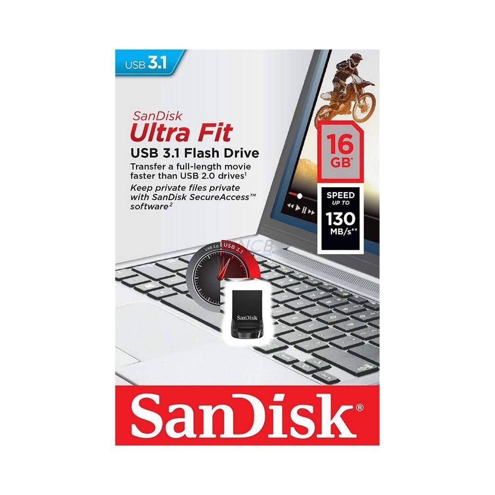 PENDRIVE 16GB ULTRA FIT USB 3.2  130MB/S FLASH DRIVE SANDISK SDCZ430-016G-G46-2