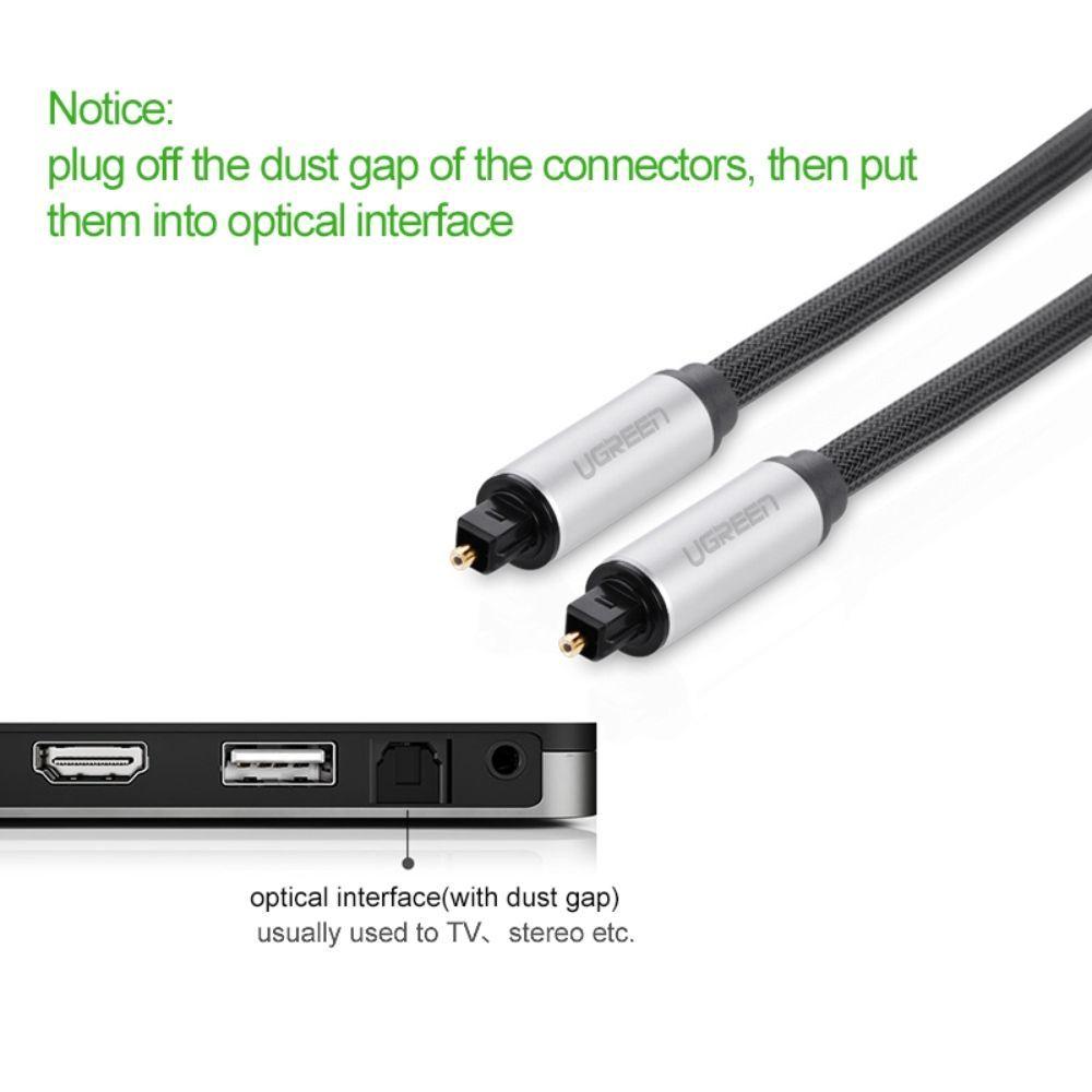 CABLE DE AUDIO OPTICO TOSLINK 3M M/M BLINDADO UGREEN AV108-2