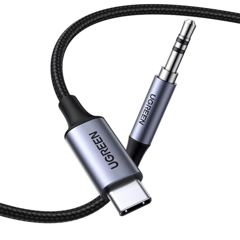 CABLE ADAPTADOR PLUG 3.5MM/USB-C +CHIP M/M 1M NEGRO UGREEN CM450-0