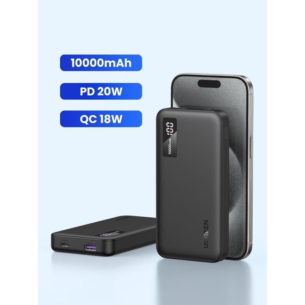 BATERIA PORTATIL 10.000MAH PD 20W 1USB-C+1USB-A NEGRO UGREEN PB311-2
