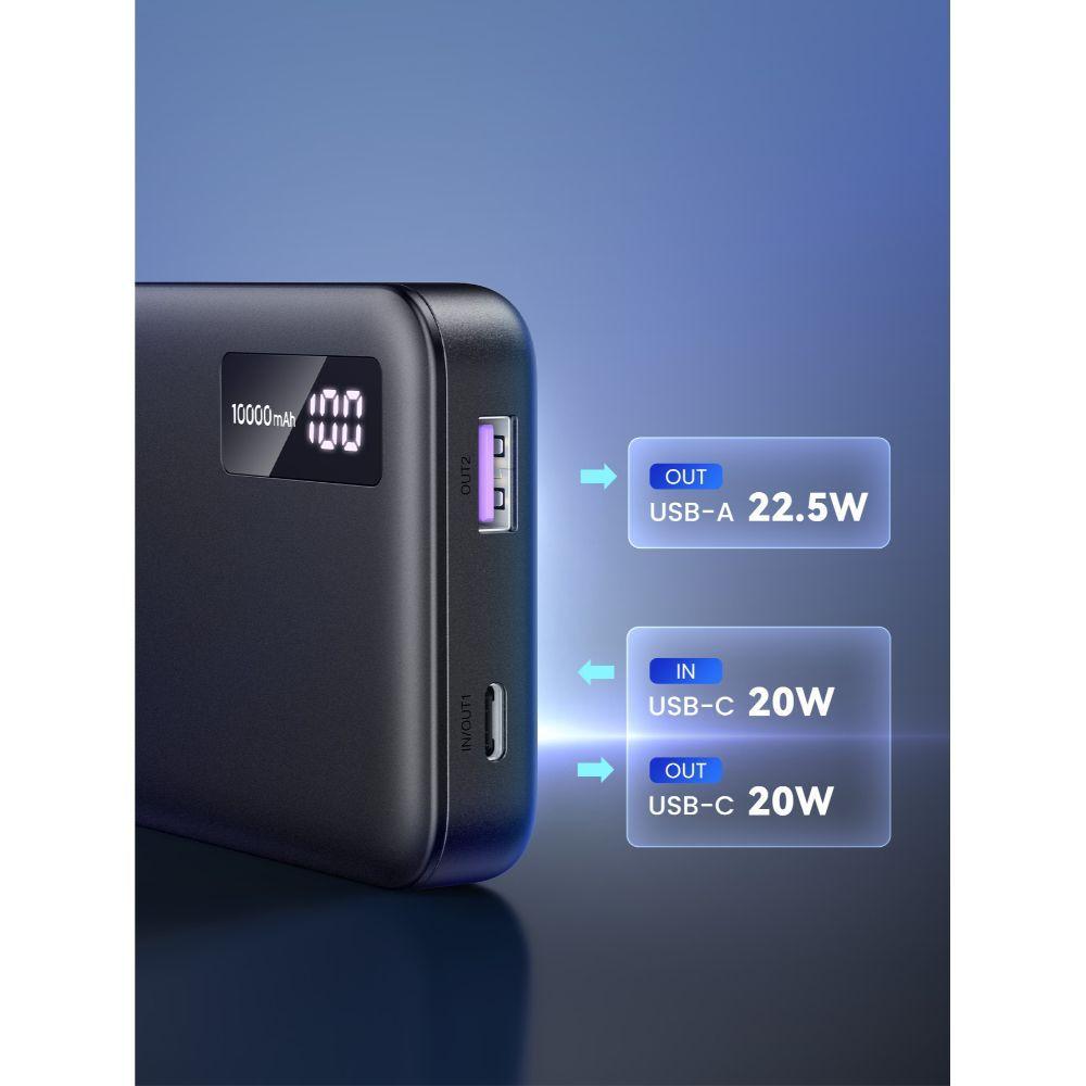 BATERIA PORTATIL 10.000MAH PD 20W 1USB-C+1USB-A NEGRO UGREEN PB311-3