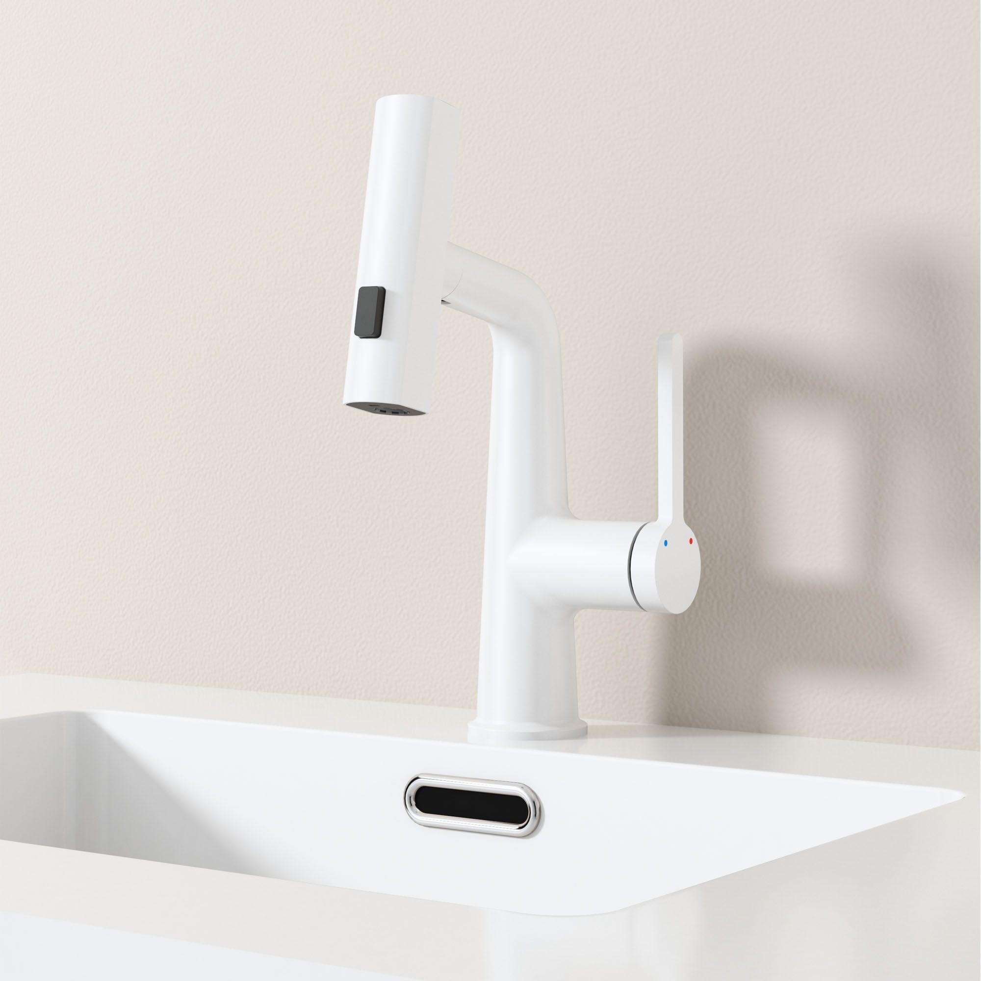 Llave monomando extensible Lavaplatos White ShootHome multiposición-2