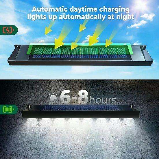 Lámpara Aplique Solar 6 Led Impermeable Terraza Jardín-2
