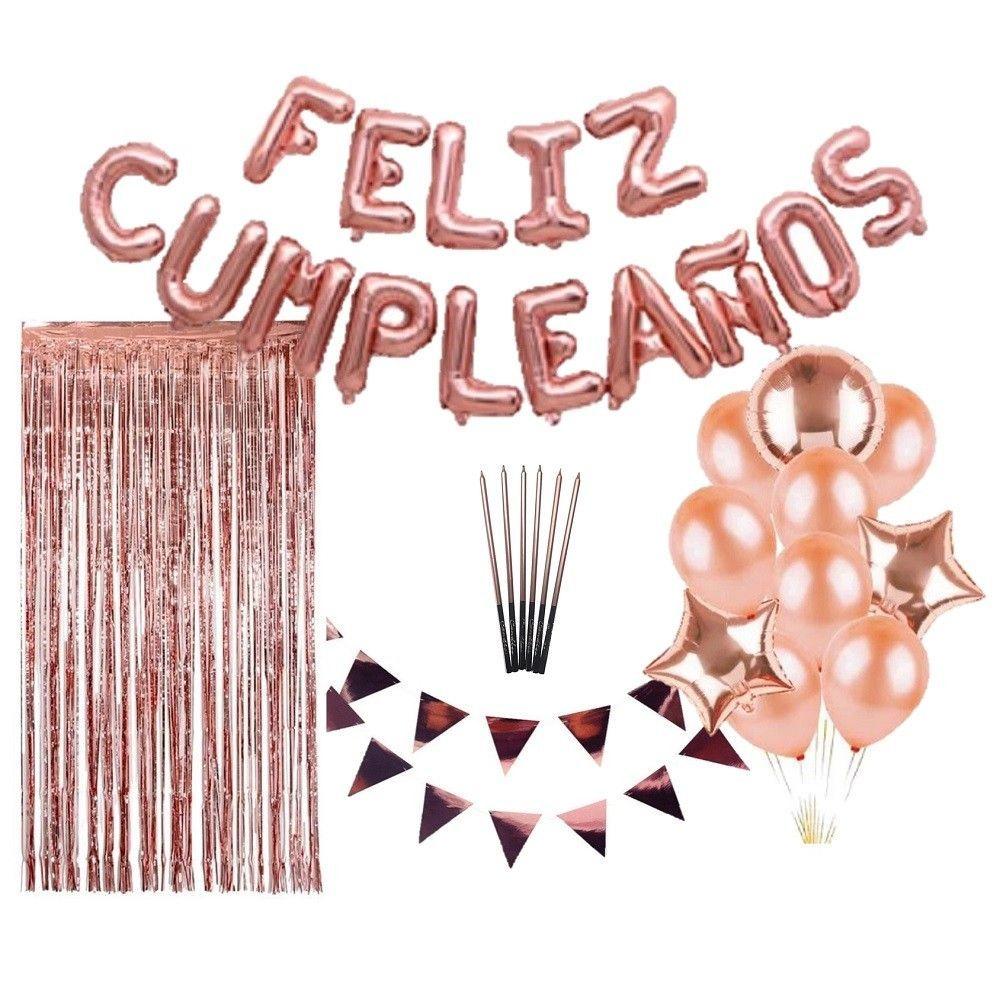 Pack Decoración Cumpleaños Rose Gold-0