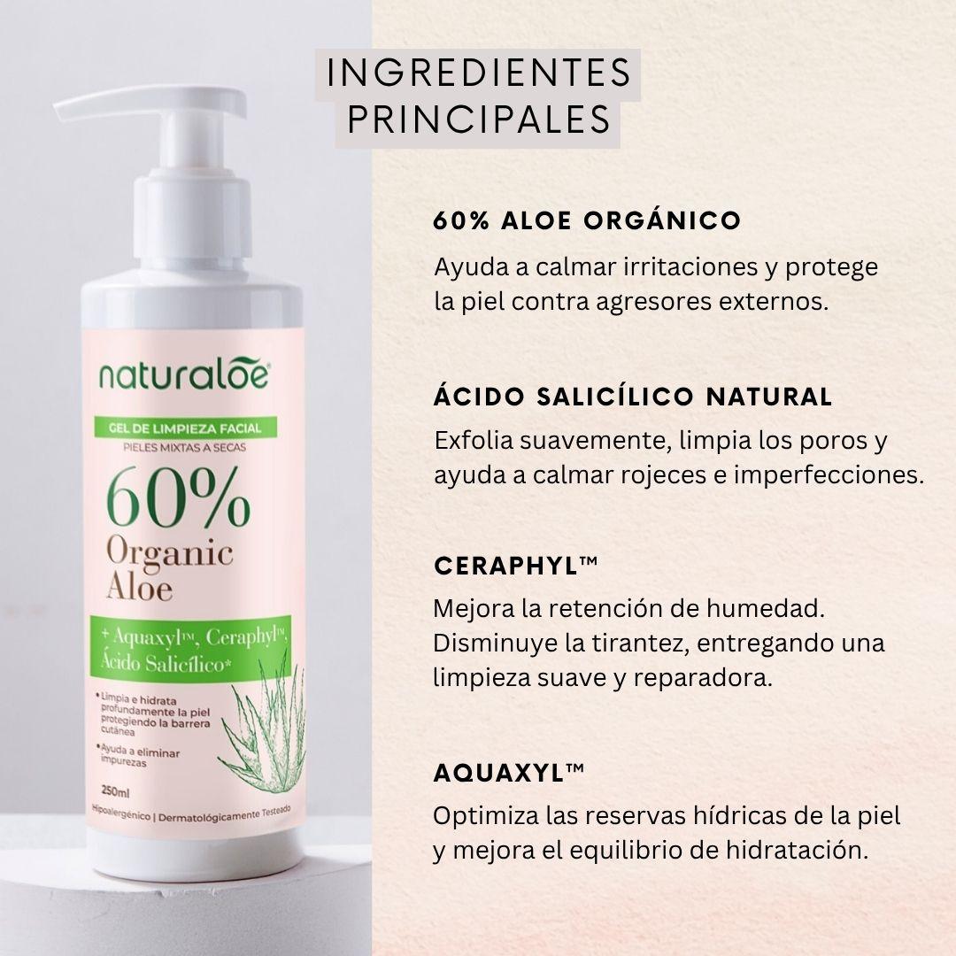 Gel Limpiador Rostro Naturaloe Piel Mixta a Seca 250 ml-2