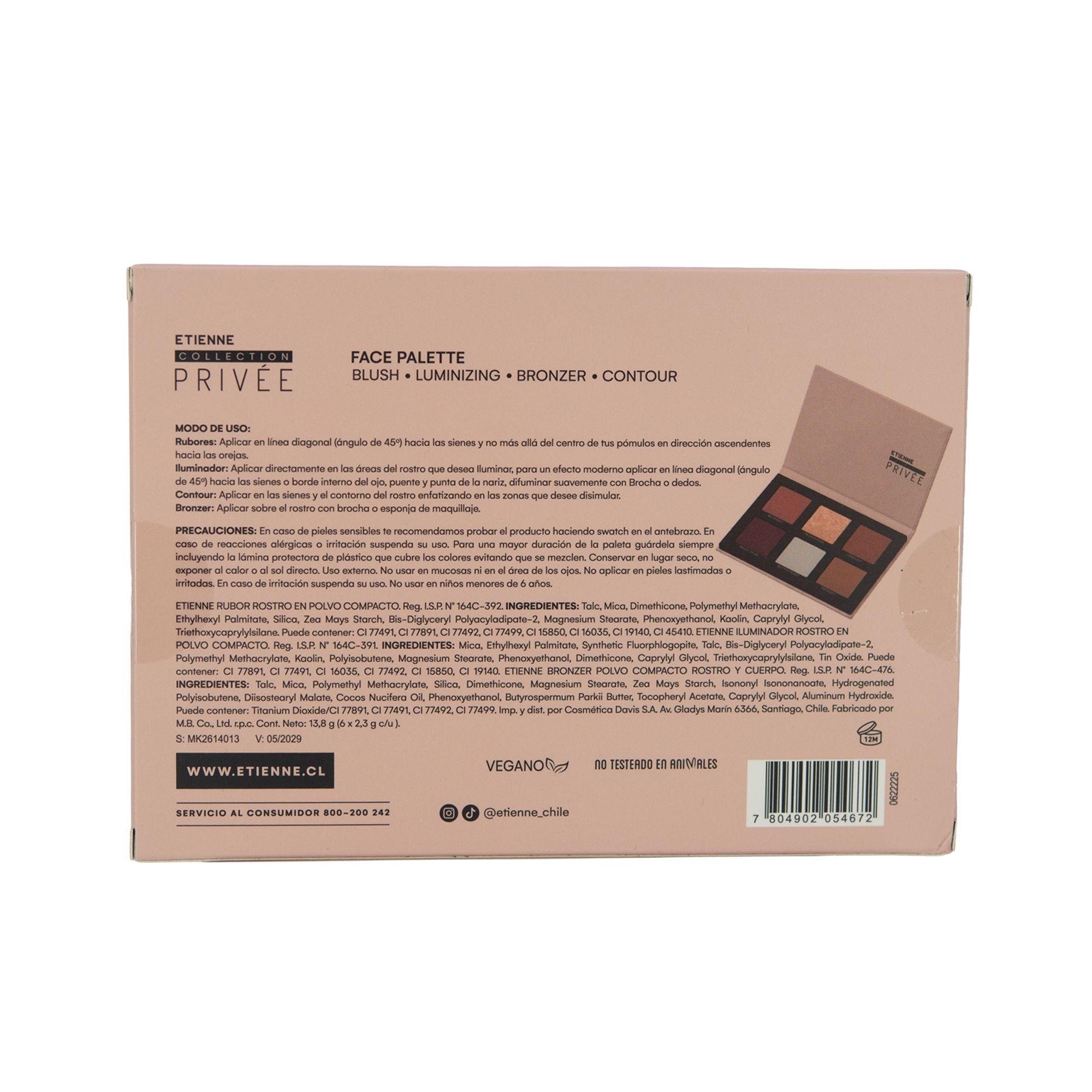 Etienne Privee Paleta De Rostro Rubor, Bronzer E Iluminador X 6-2