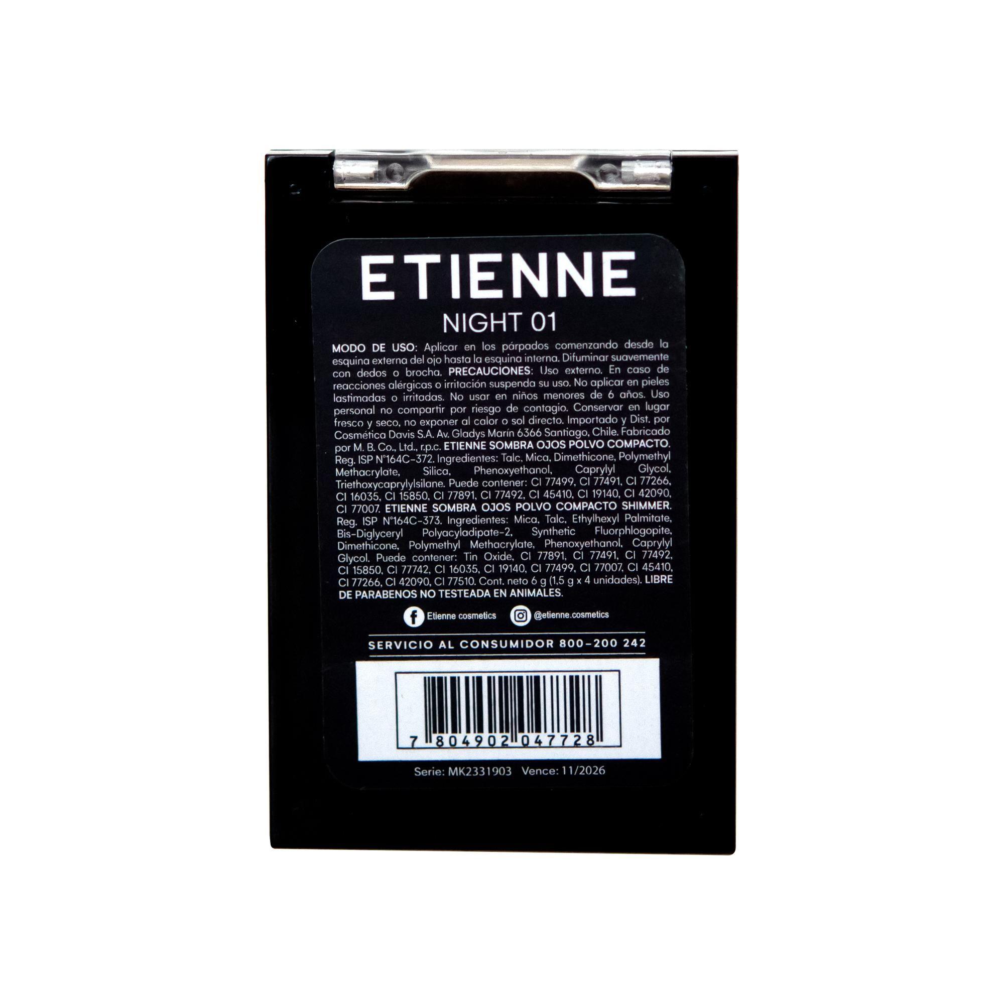 Etienne Sombras Prof En Polvo Compacto X4 Night-2