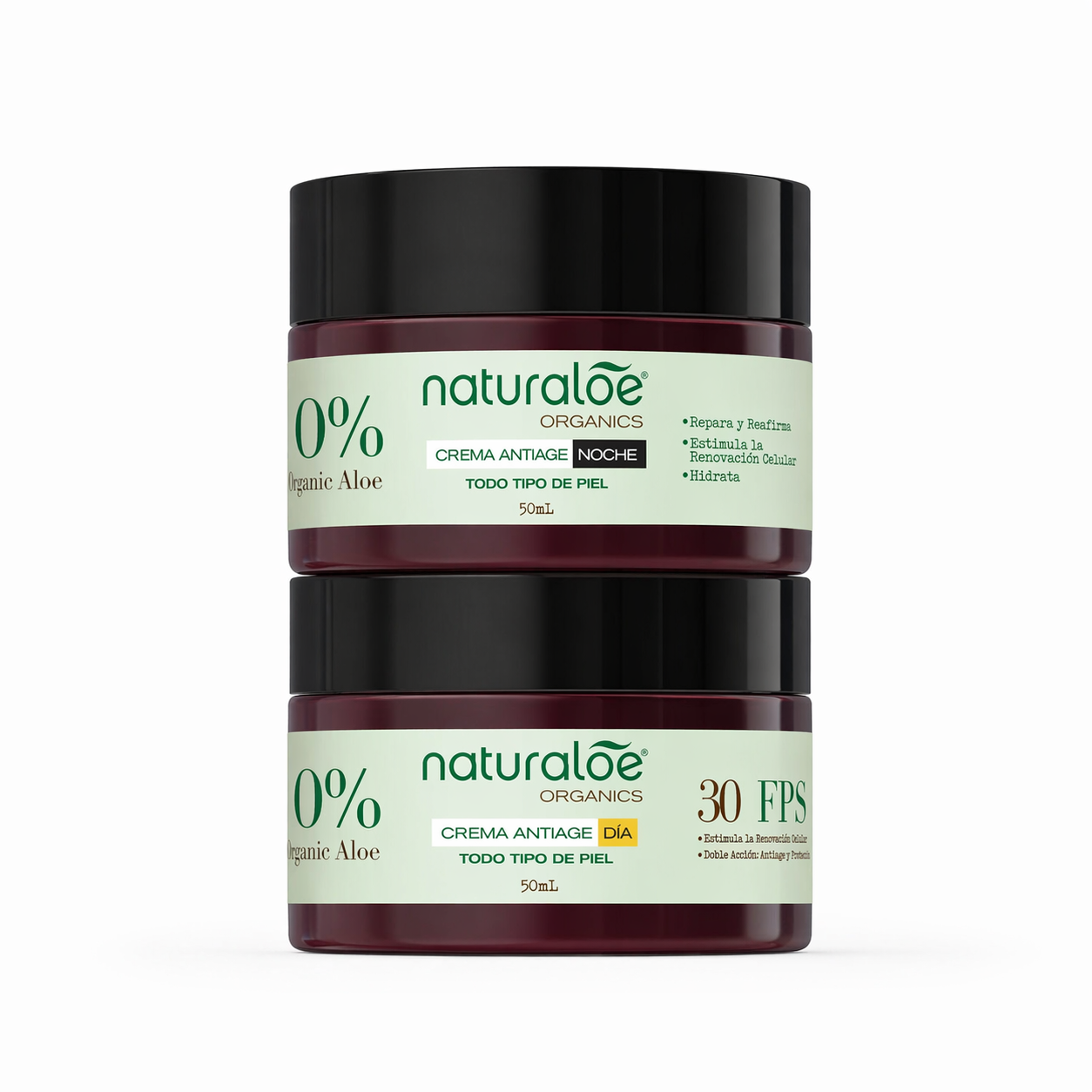 Set Antiedad Naturaloe Crema día + Noche 50ml-2