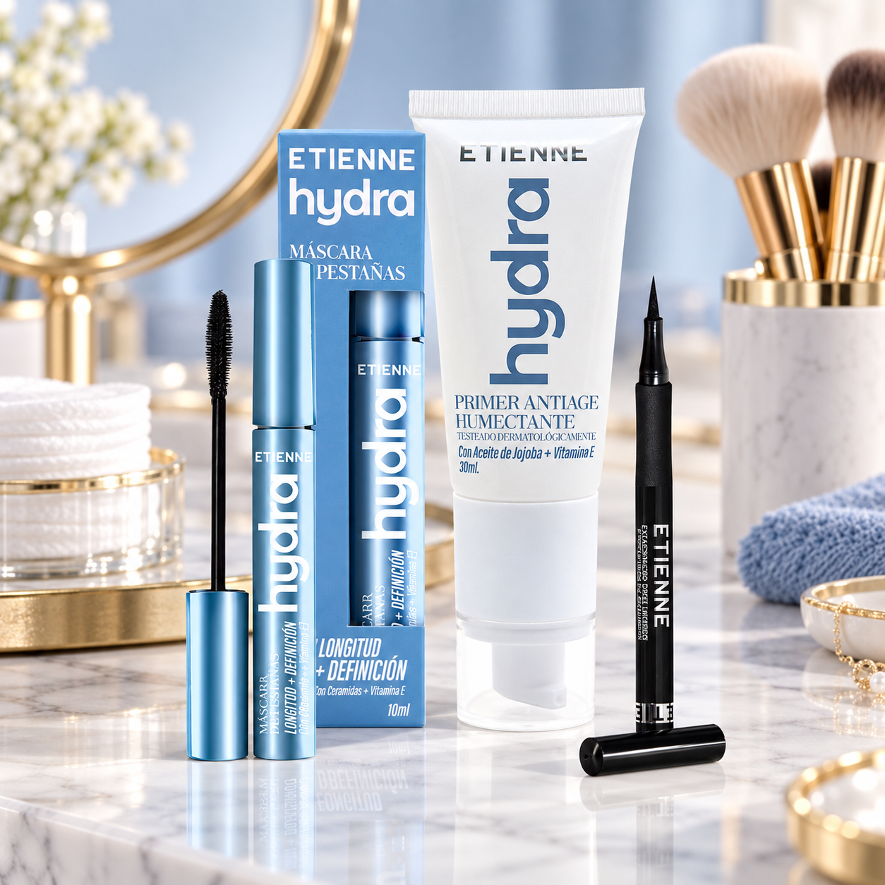 Set Etienne Delineador+Primer+Rimel Hydra-2